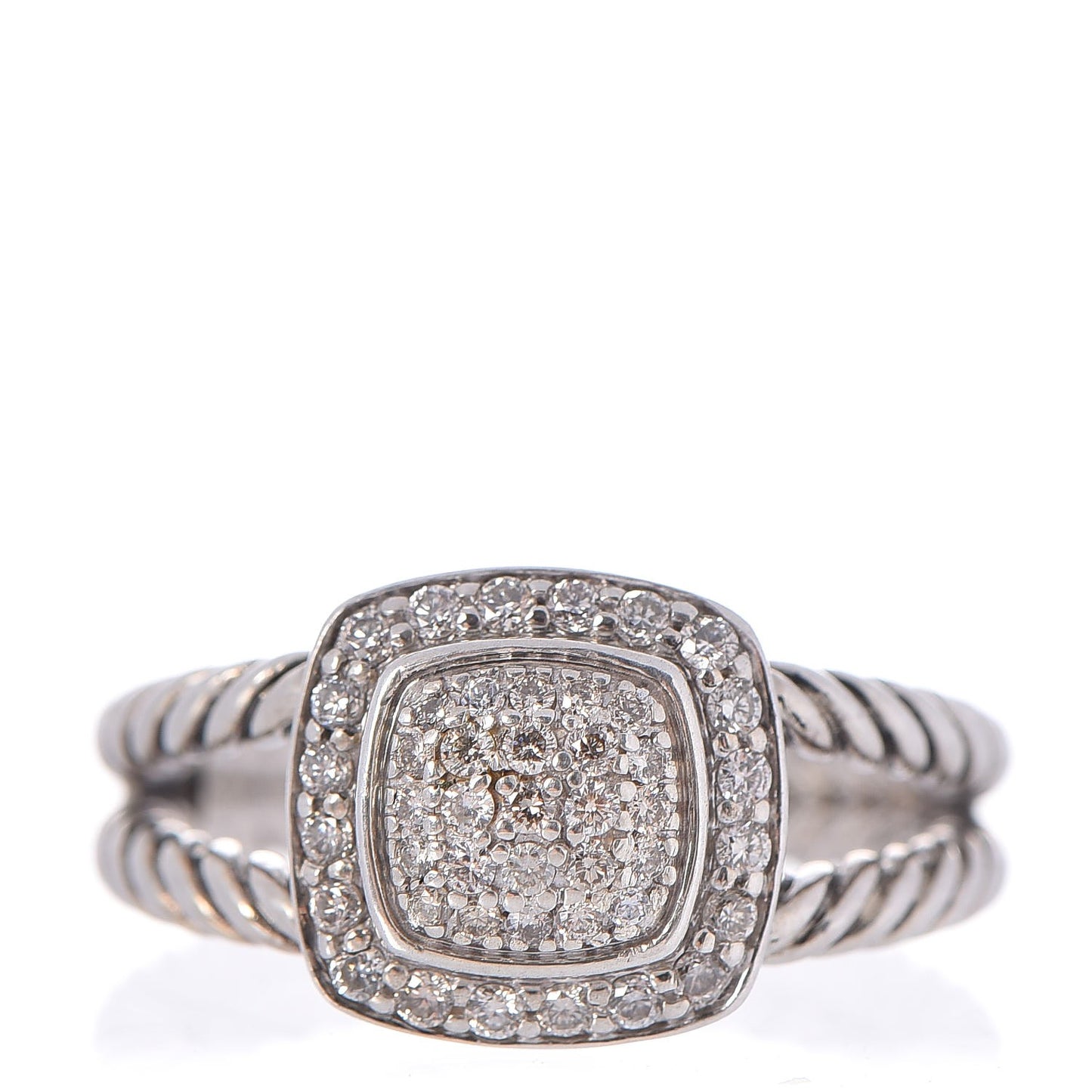 Sterling Silver Diamond 7mm Petite Albion Pave Ring 54 7
