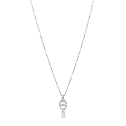 Hermes 18K White Gold Diamond PM Chaine d'Ancre Enchainee Necklace 1 of 5
