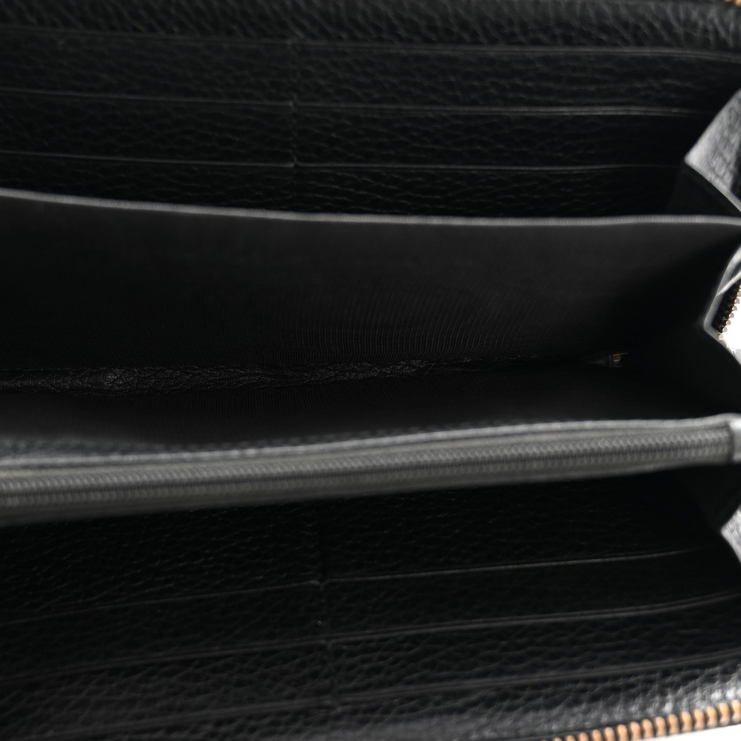 Gucci Calfskin Butterfly Zip Around Wallet Black 5 of 8