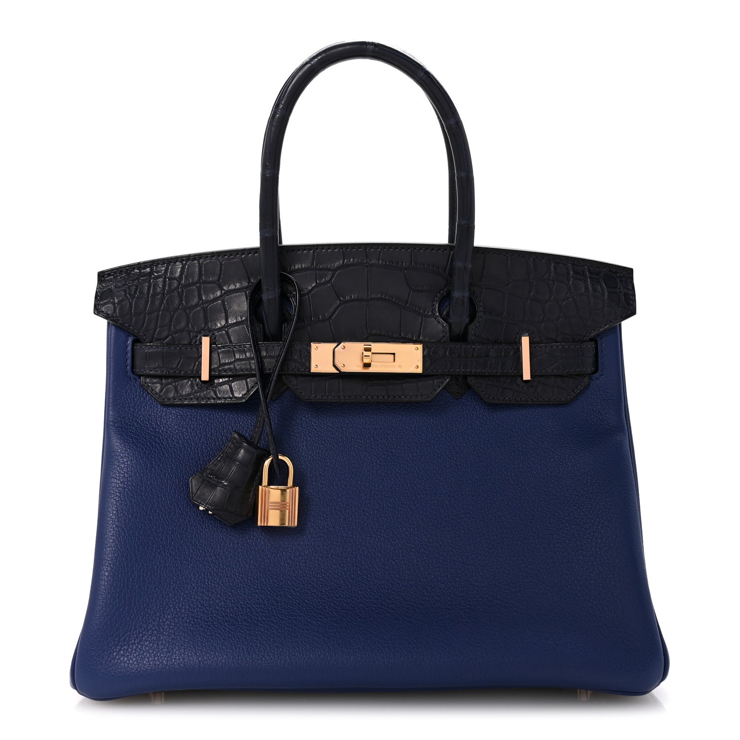Hermes Taurillon Novillo Matte Alligator Birkin Touch 30 Bleu Saphir Bleu Marine 1 of 12