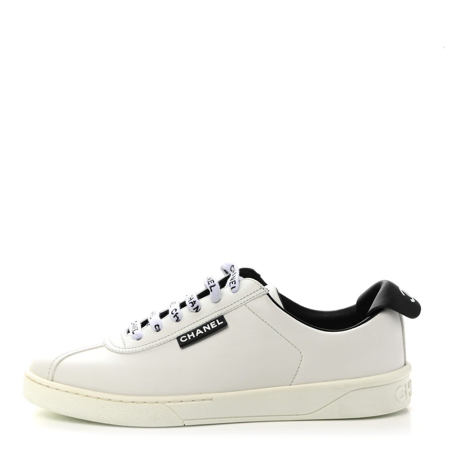 Calfskin CC Womens Sneakers 37 White