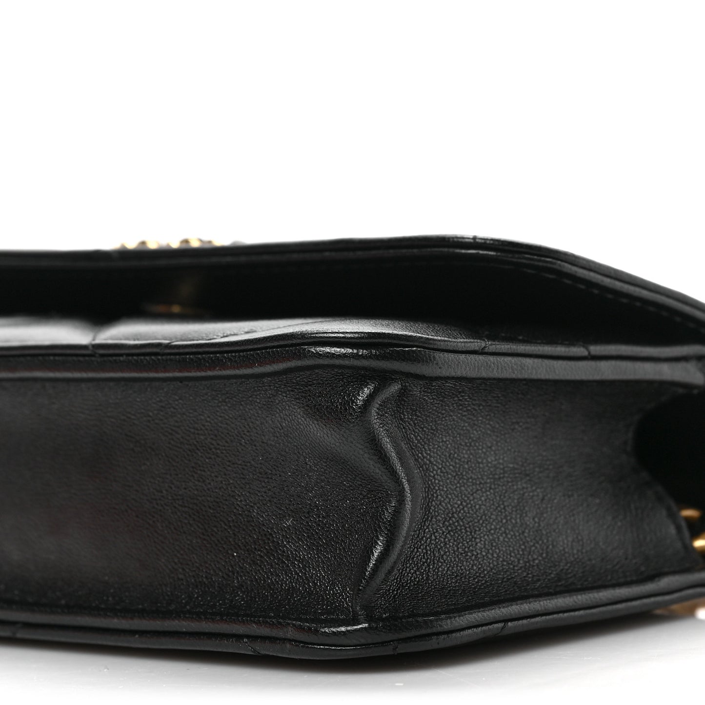 Lambskin Quilted Chanel 19 Flap Phone Holder With Chain Black