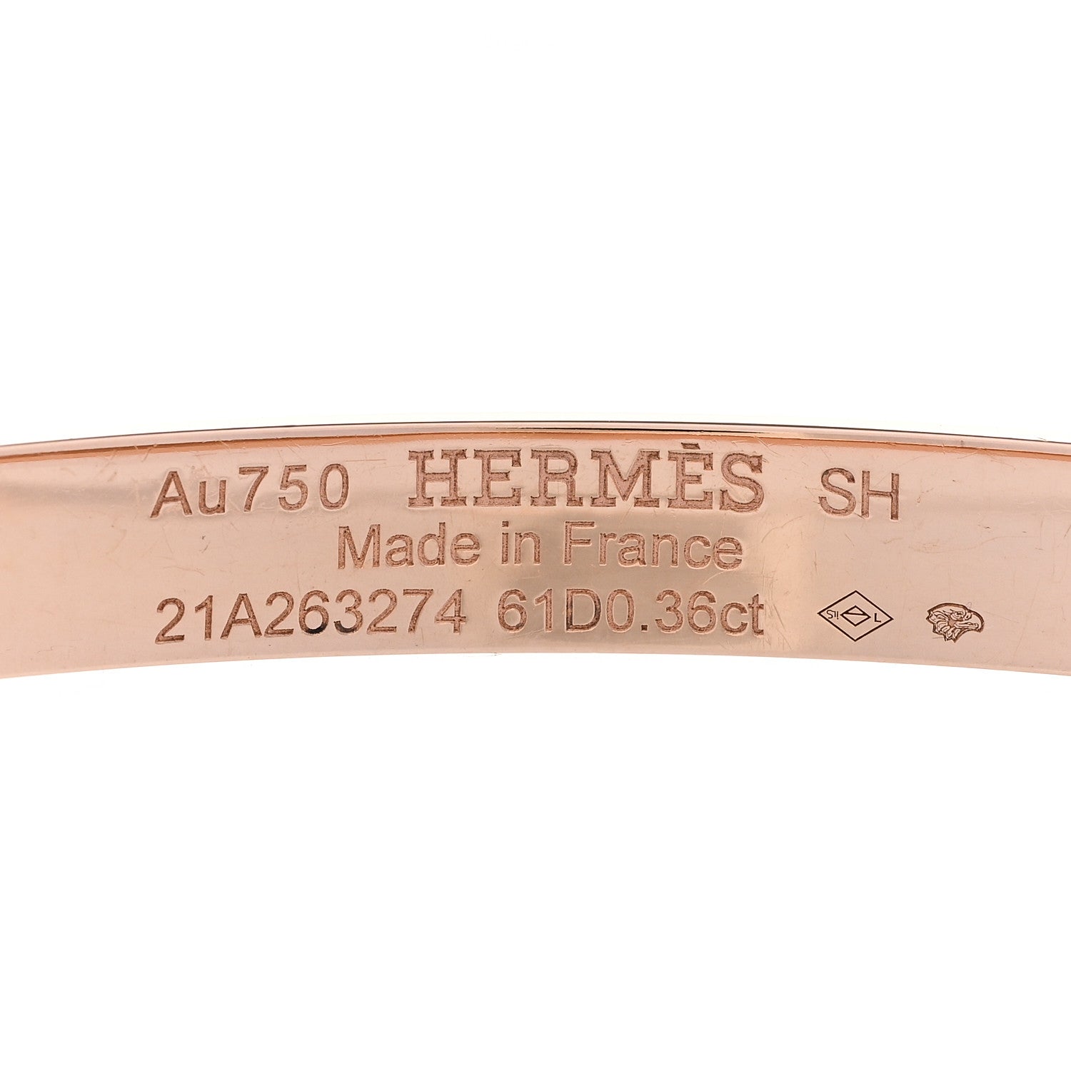 Hermes 18K Rose Gold Diamond PM Kelly Pave Bracelet SH 3 of 4