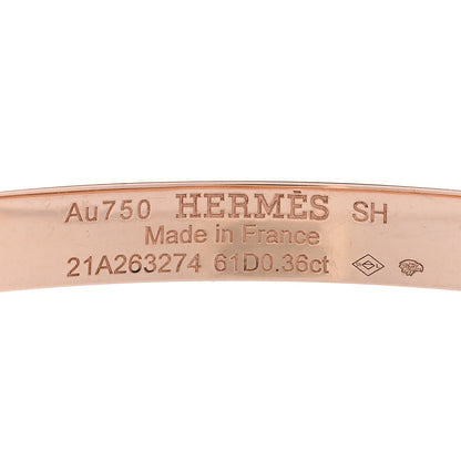 Hermes 18K Rose Gold Diamond PM Kelly Pave Bracelet SH 3 of 4