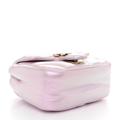 Gucci Iridescent Nappa Chevron Matelasse Mini GG Marmont Shoulder Bag Iridescent Escape Pink 4 of 11