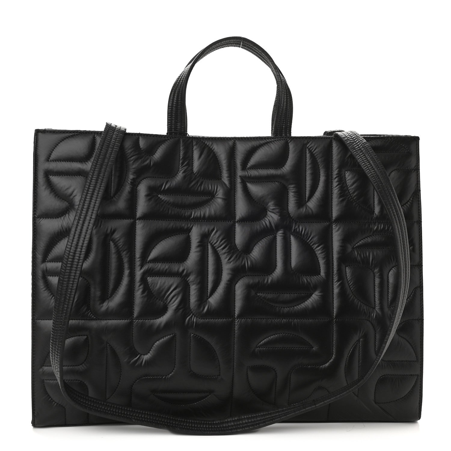 TELFAR x MOOSE KNUCKLES Nylon Quilted Large Shopping Bag Black FASHIONPHILE