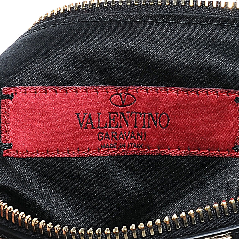 Valentino Garavani Vitello Large Rockstud Zip Pouch Black 3 of 9