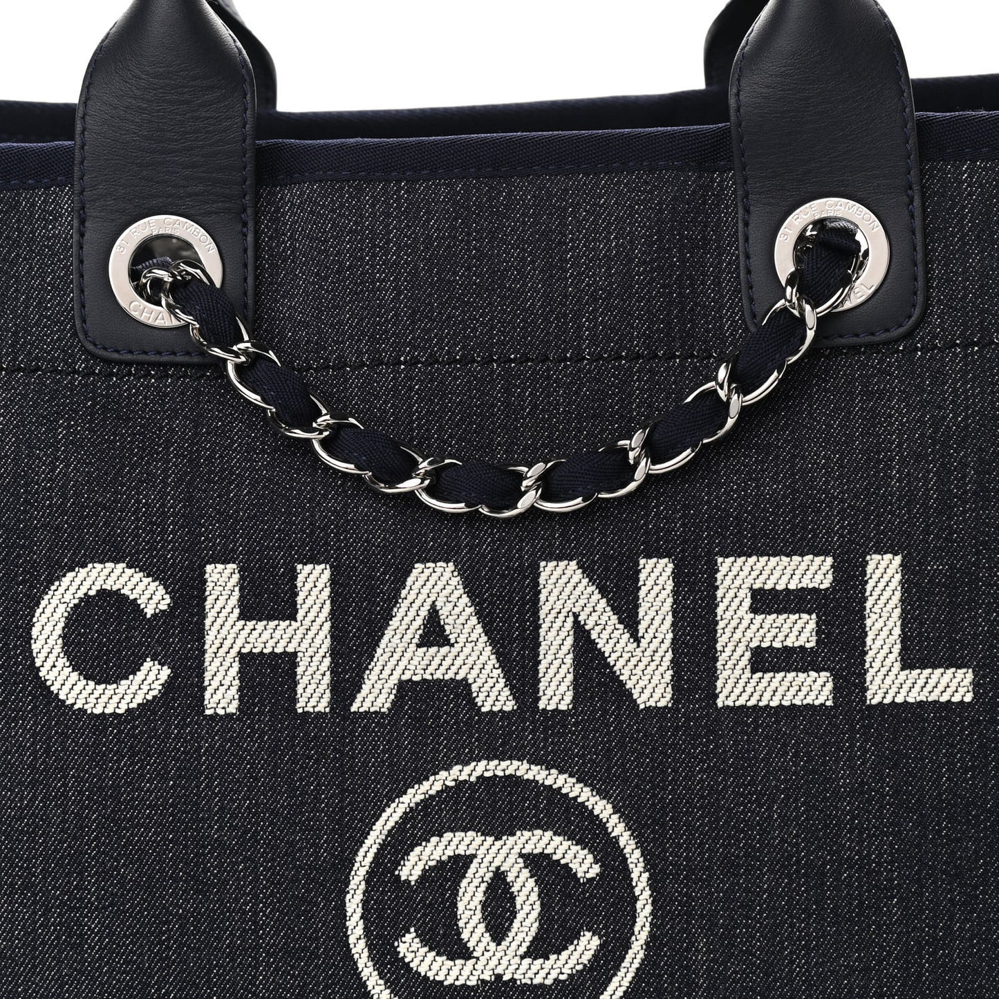 Denim Medium Deauville Tote Dark Blue