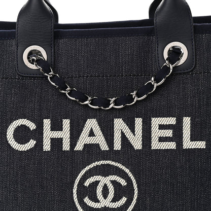 Chanel Denim Medium Deauville Tote Dark Blue 8 of 10