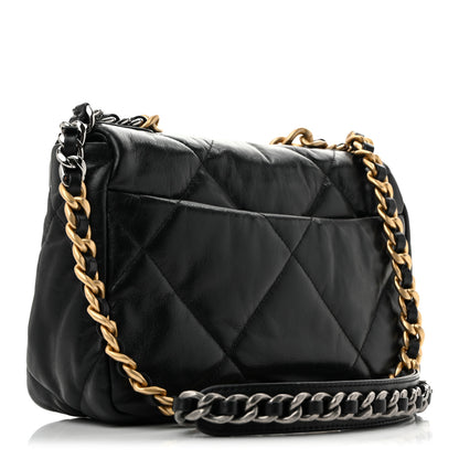 Chanel Goatskin Quilted Medium Chanel 19 Flap Black 3 of 13