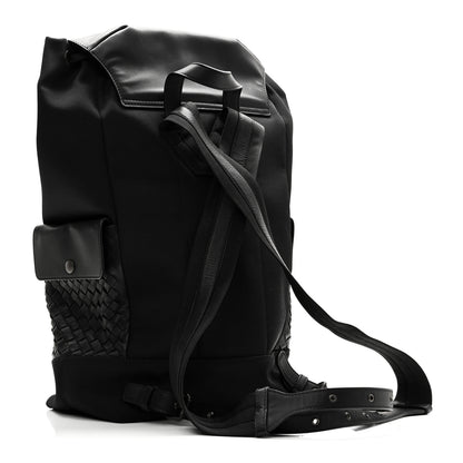Bottega Veneta Canvas Calfskin Intrecciato Sassolungo Backpack Black 3 of 9