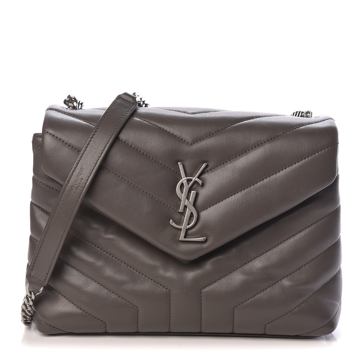 Calfskin Y Quilted Monogram Small Loulou Chain Satchel Earth