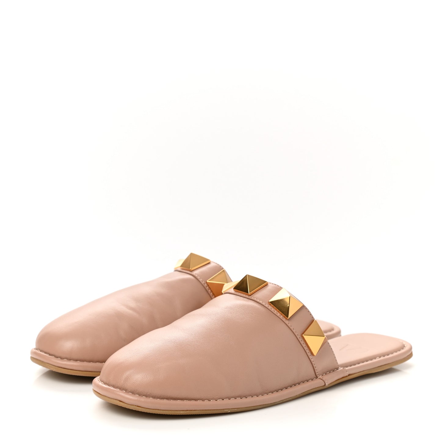 Nappa Roman Stud Flat Slippers 38.5 Rose Cannelle