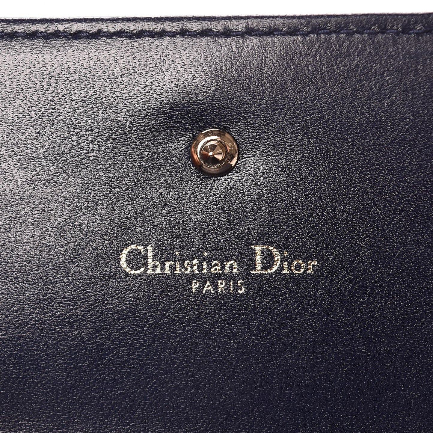Grained Calfskin Cannage Diorama Elancee Wallet Blue