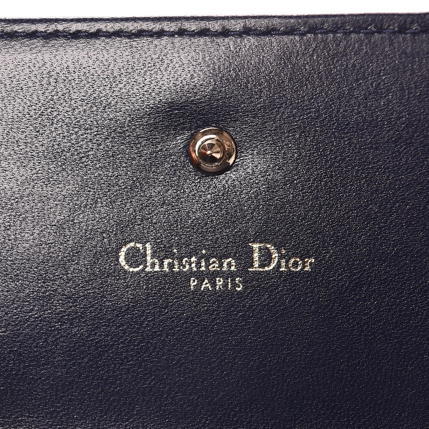 Christian Dior Grained Calfskin Cannage Diorama Elancee Wallet Blue 6 of 8
