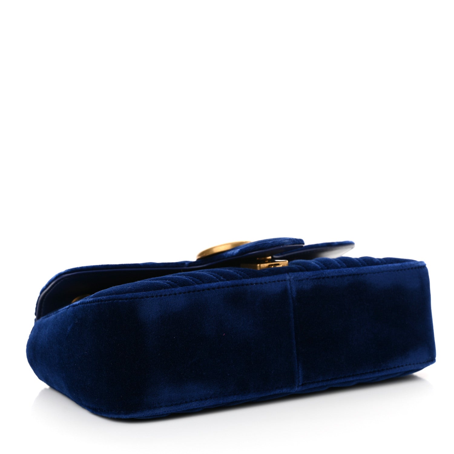 Gucci Velvet Matelasse Small GG Marmont Shoulder Bag Cobalt Blue 4 of 10
