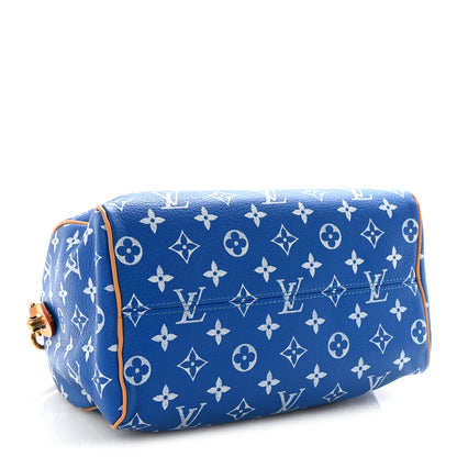 Louis Vuitton Calfskin Monogram Speedy P9 Bandouliere 25 Blue 5 of 10