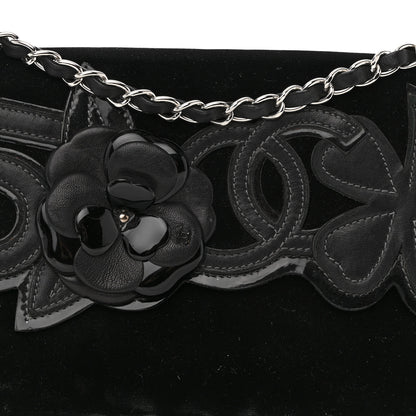 Chanel Velvet Lambskin Camellia No. 5 Flap Bag Black 7 of 9