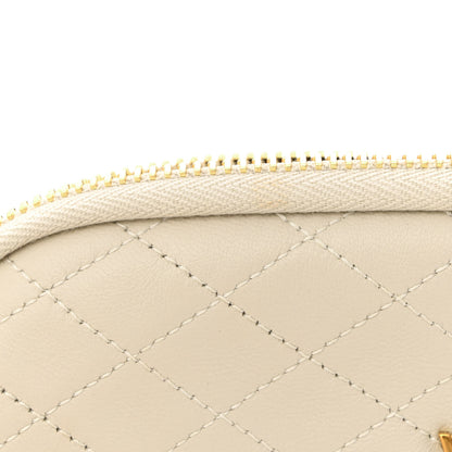 Saint Laurent Lambskin Quilted Gaby Zipped Pouch Crema Soft 5 of 12