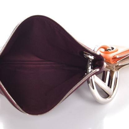 Fendi Calfskin Pearl F is Fendi Embellished Triplette Pouch Set Amido Papaya Amarone 7 of 9