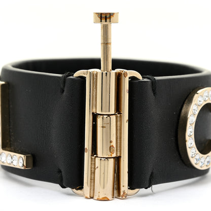 Chanel Crystal Lambskin Cha-Nel Logo Cuff S Black 6 of 11