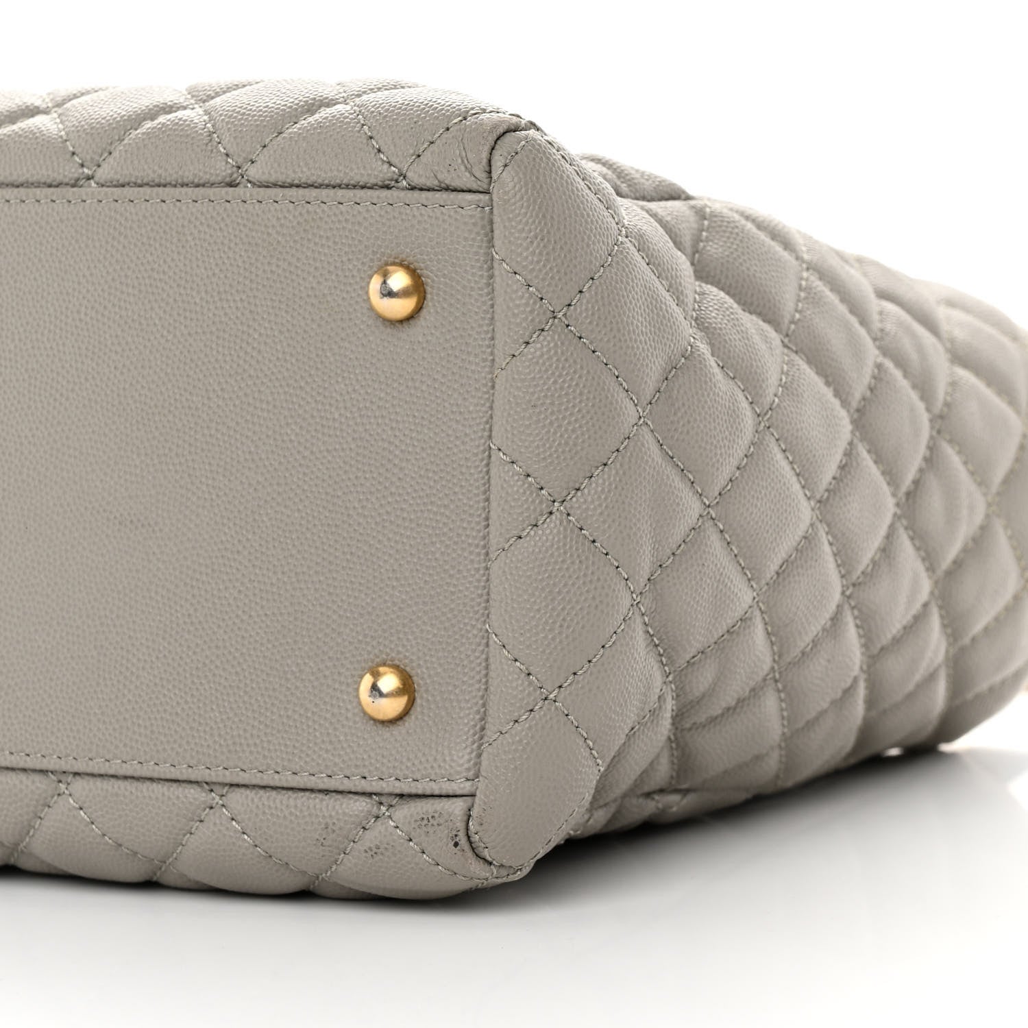 Chanel Caviar Quilted Coco Handle Shopping Tote Grey 10 of 19
