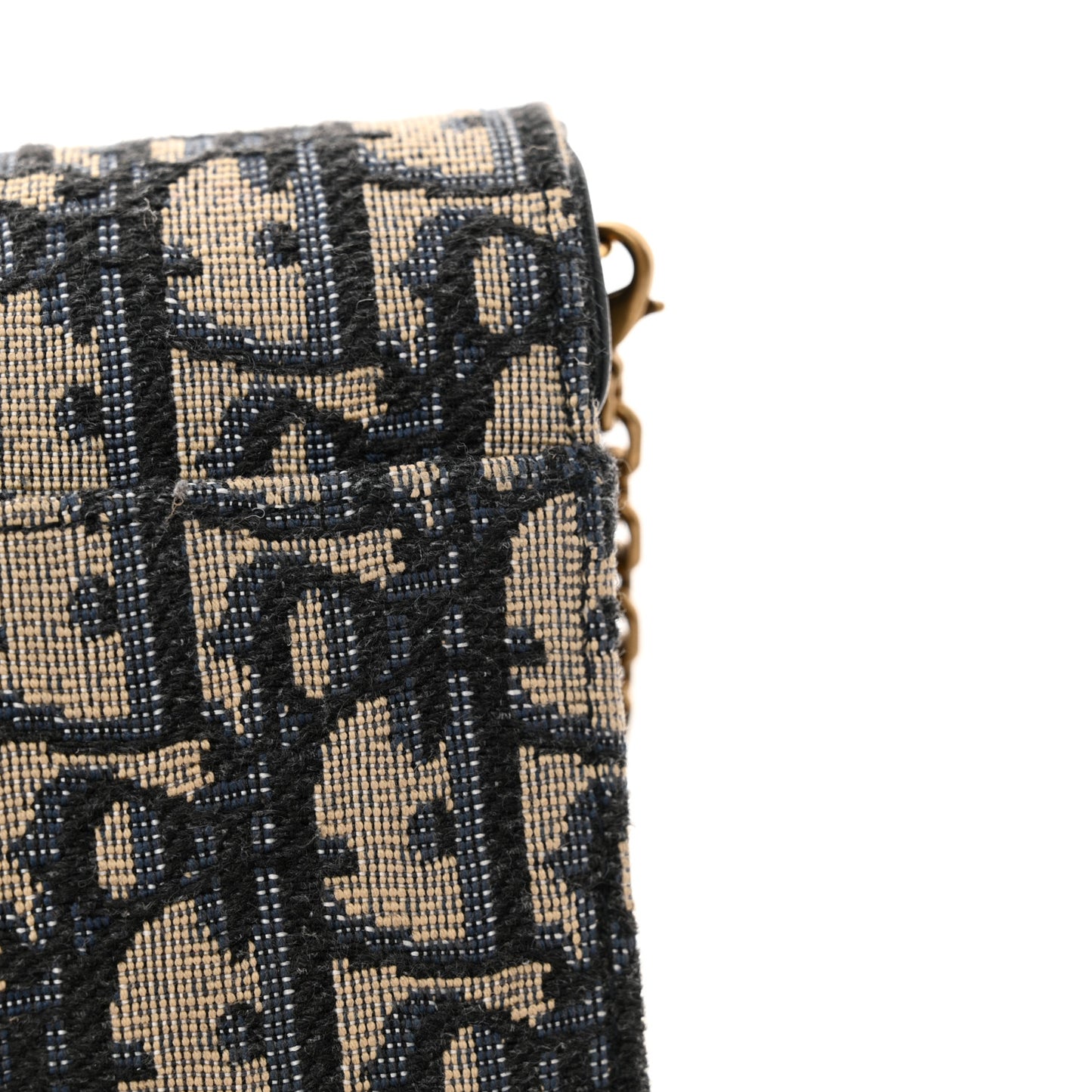 Oblique Saddle Chain Long Wallet Blue