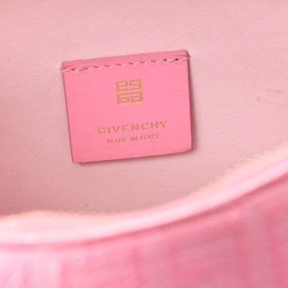 Givenchy Coated Canvas Logo 4G Embossed Small Moon Cut Out Shoulder Bag Pink 6 of 10