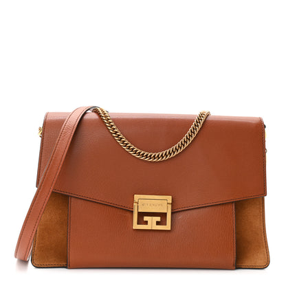 Givenchy Goatskin Suede Medium GV3 Shoulder Bag Chestnut 1 of 12
