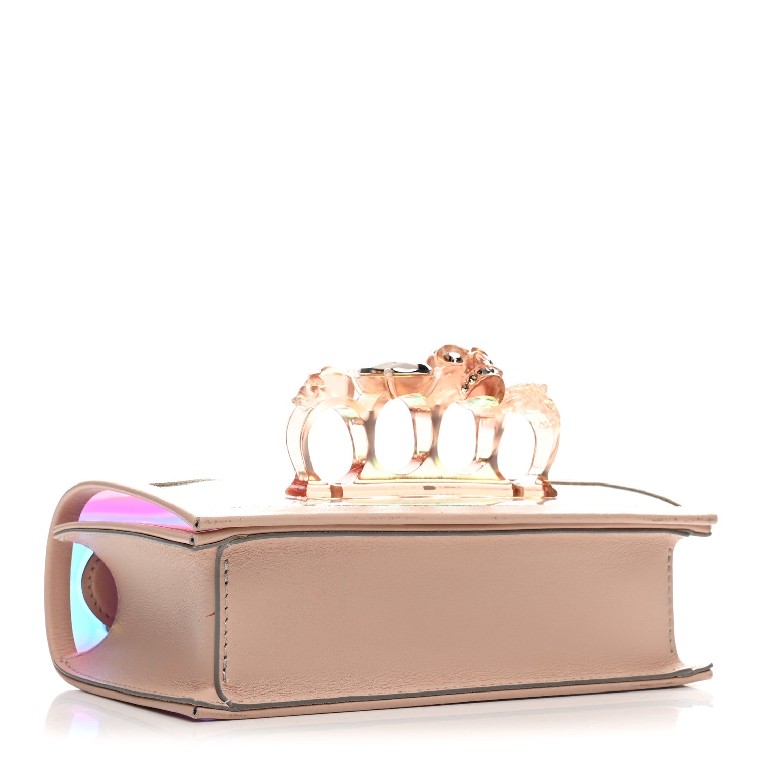 Alexander McQueen Iridescent PVC Calfskin Mini Knuckle Crossbody