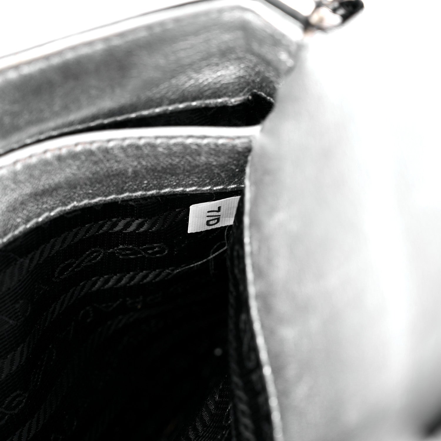 Prada Spazzolato Cleo Flap Shoulder Bag Argento 7 of 16