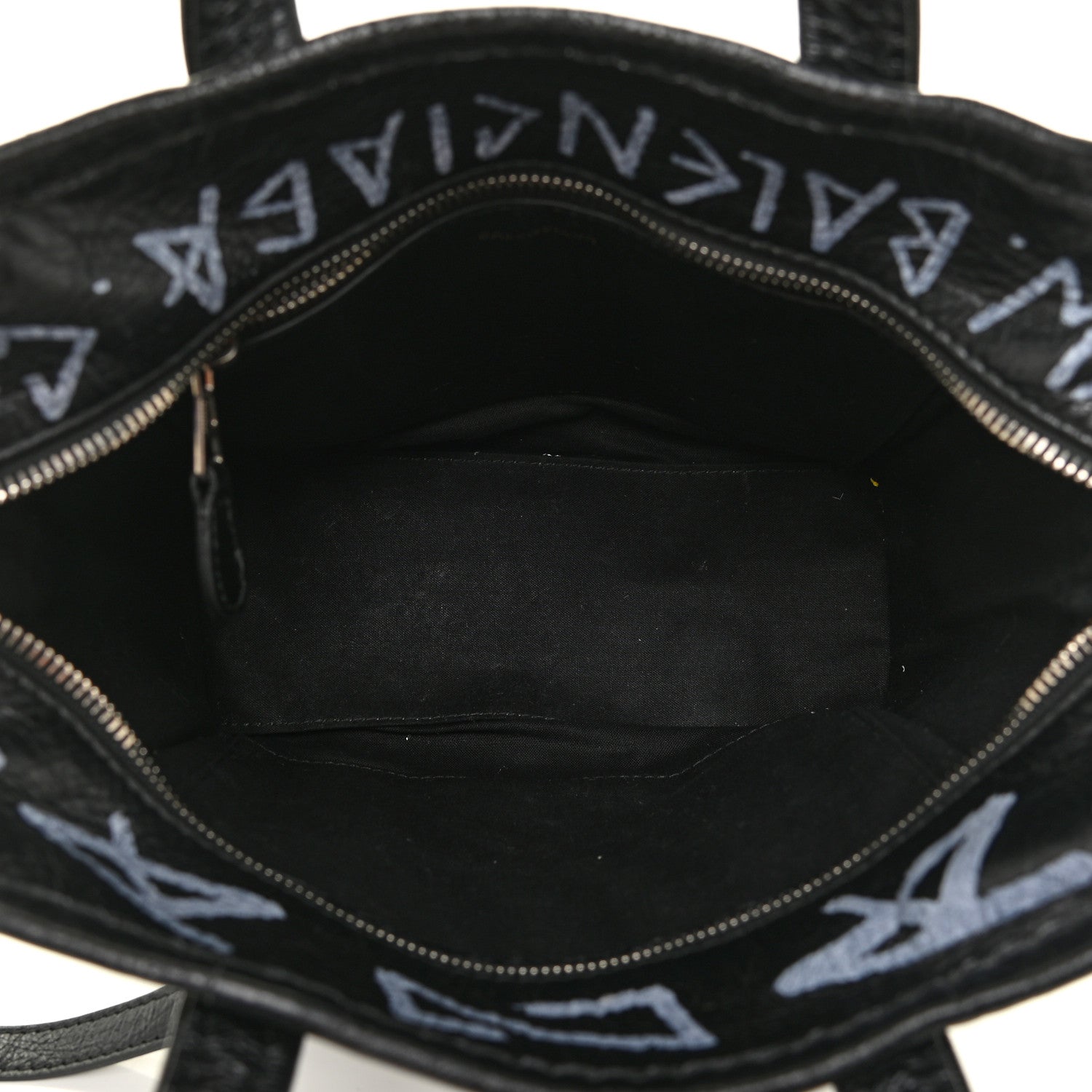 Balenciaga Agneau Arena Graffiti All Over XS Bazar Shopper Tote Black White 5 of 11