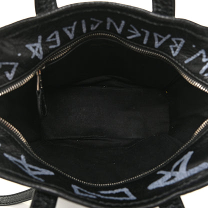 Balenciaga Agneau Arena Graffiti All Over XS Bazar Shopper Tote Black White 5 of 11