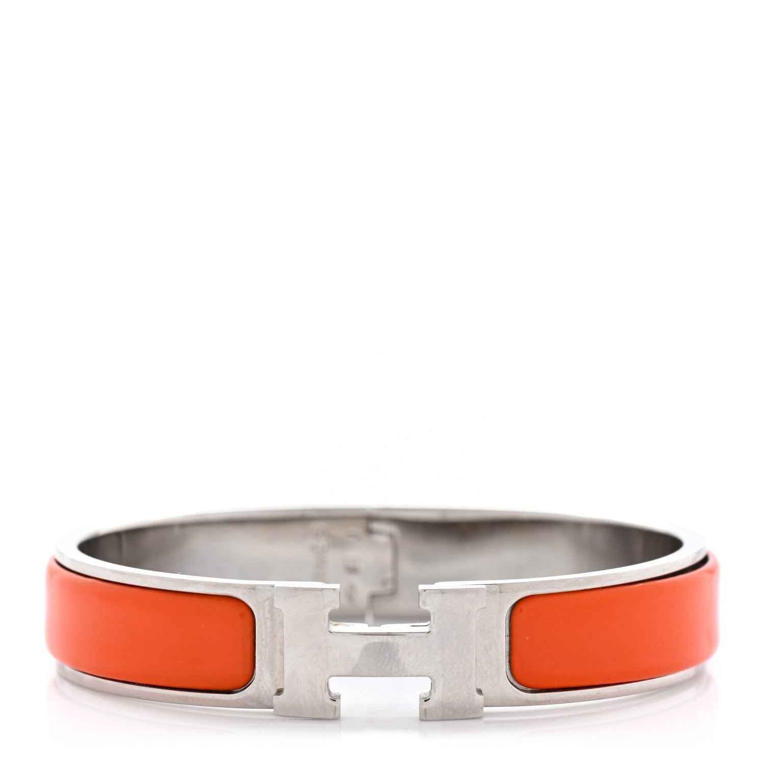 Hermes Enamel Narrow Clic Clac H Bracelet PM Orange 1 of 8