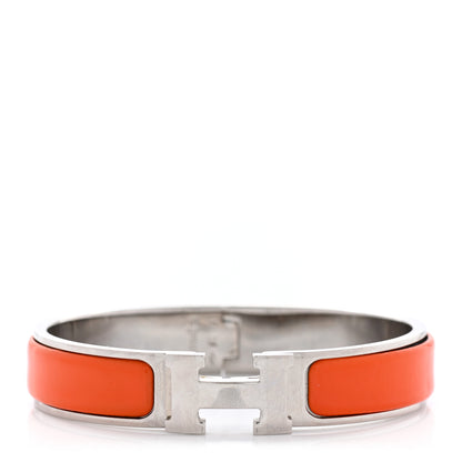 Hermes Enamel Narrow Clic Clac H Bracelet PM Orange 1 of 8