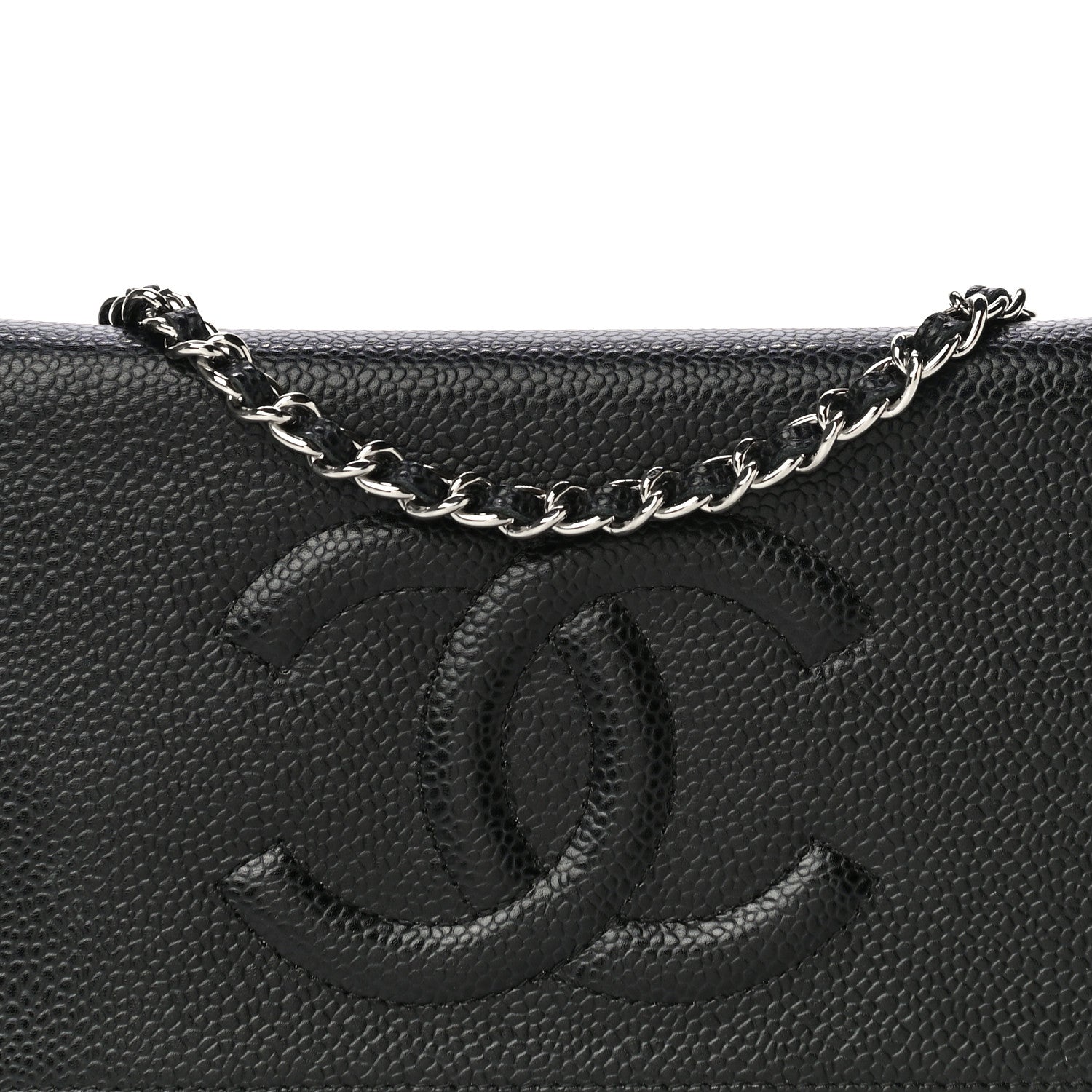 Chanel Caviar Timeless CC Wallet On Chain WOC Black 9 of 15
