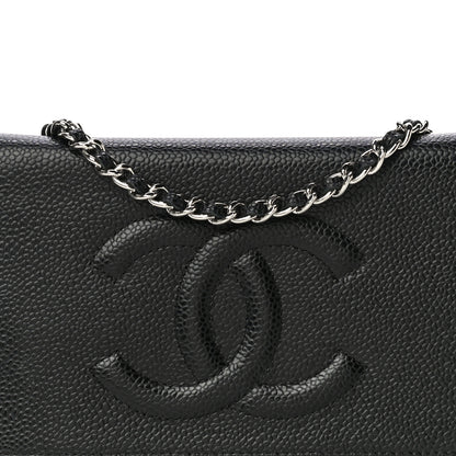 Chanel Caviar Timeless CC Wallet On Chain WOC Black 9 of 15