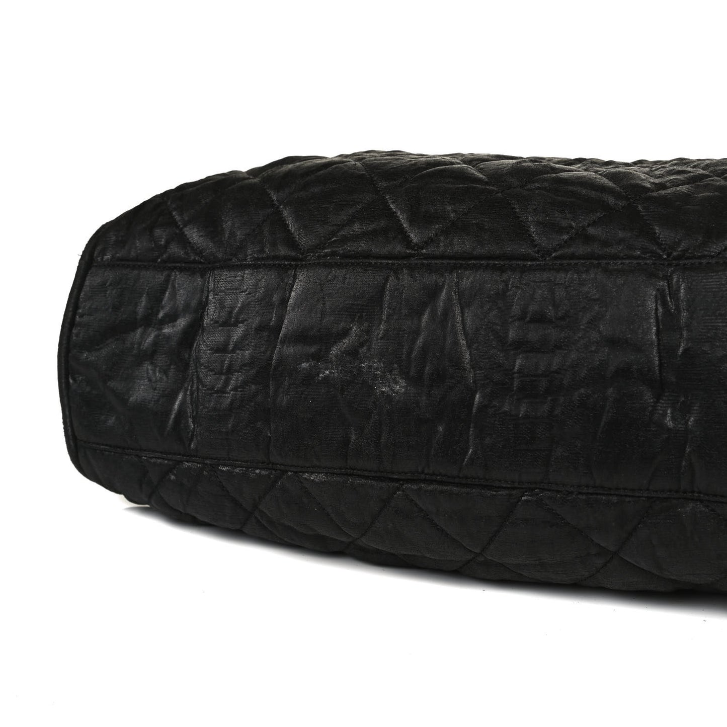 Crinkled Coated Canvas Le Marais Hobo Black