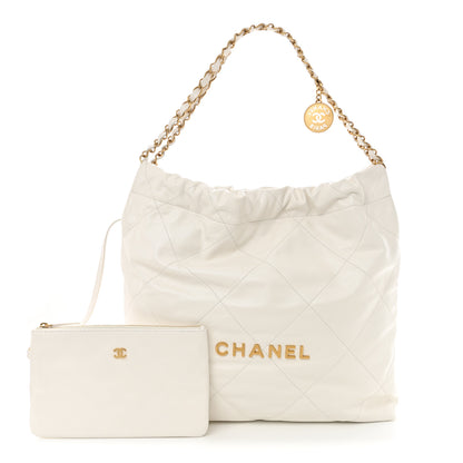 Chanel Shiny Calfskin Quilted Chanel 22 White 3 of 11