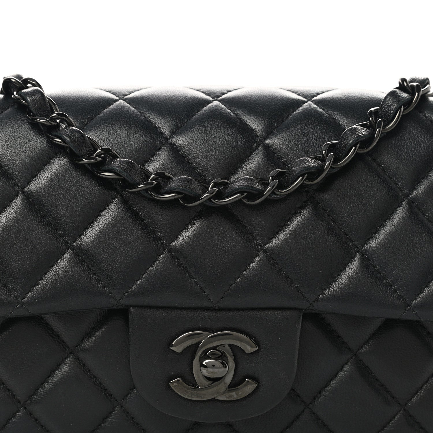 Chanel Lambskin Quilted Mini Rectangular Flap So Black 7 of 10