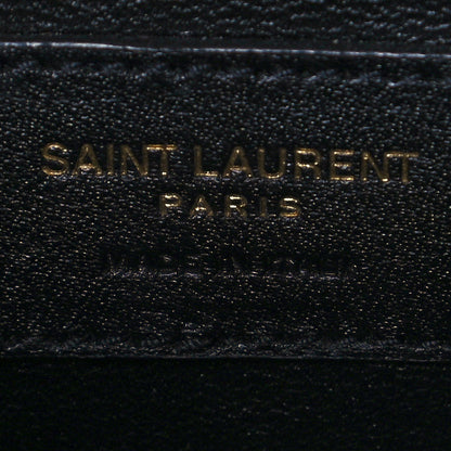 Saint Laurent Grain De Poudre Textured Mixed Matelasse Medium Triquilt Monogram Satchel Crema Soft 6 of 9