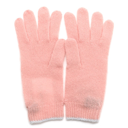 Chanel Cashmere Silk CC Gloves Pink Light Blue 2 of 5
