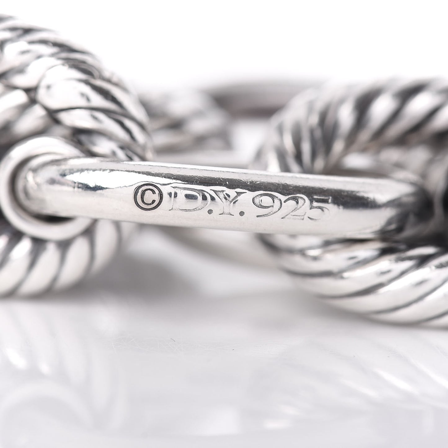 Sterling Silver Black Ceramic 17mm Extra Large Oval Link Bracelet