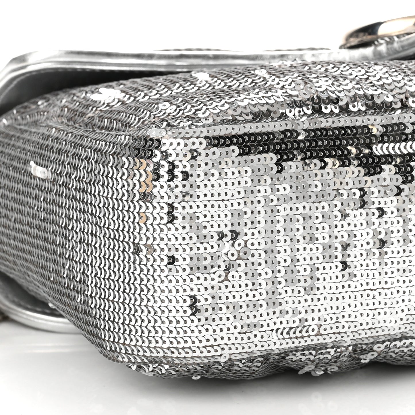 Sequin Matelasse Small GG Marmont Shoulder Bag Silver