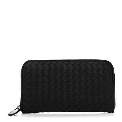Bottega Veneta Nappa Intrecciato Zip Around Wallet Black 1 of 8