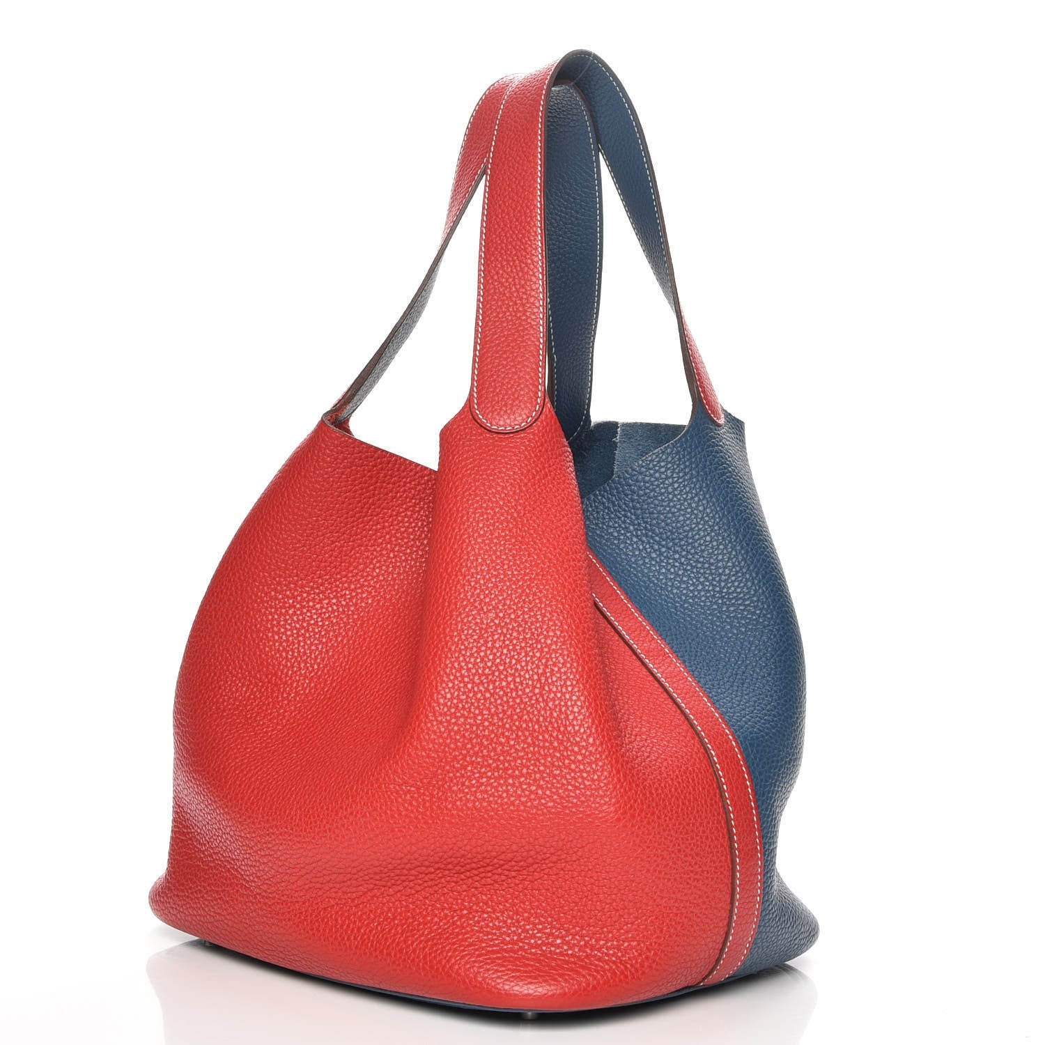 Hermes Taurillon Clemence Picotin Lock 26 GM Rouge Casaque Bleu Thalassa 3 of 8