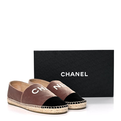 Chanel Velvet Logo Espadrilles 40 Beige Black 13 of 13