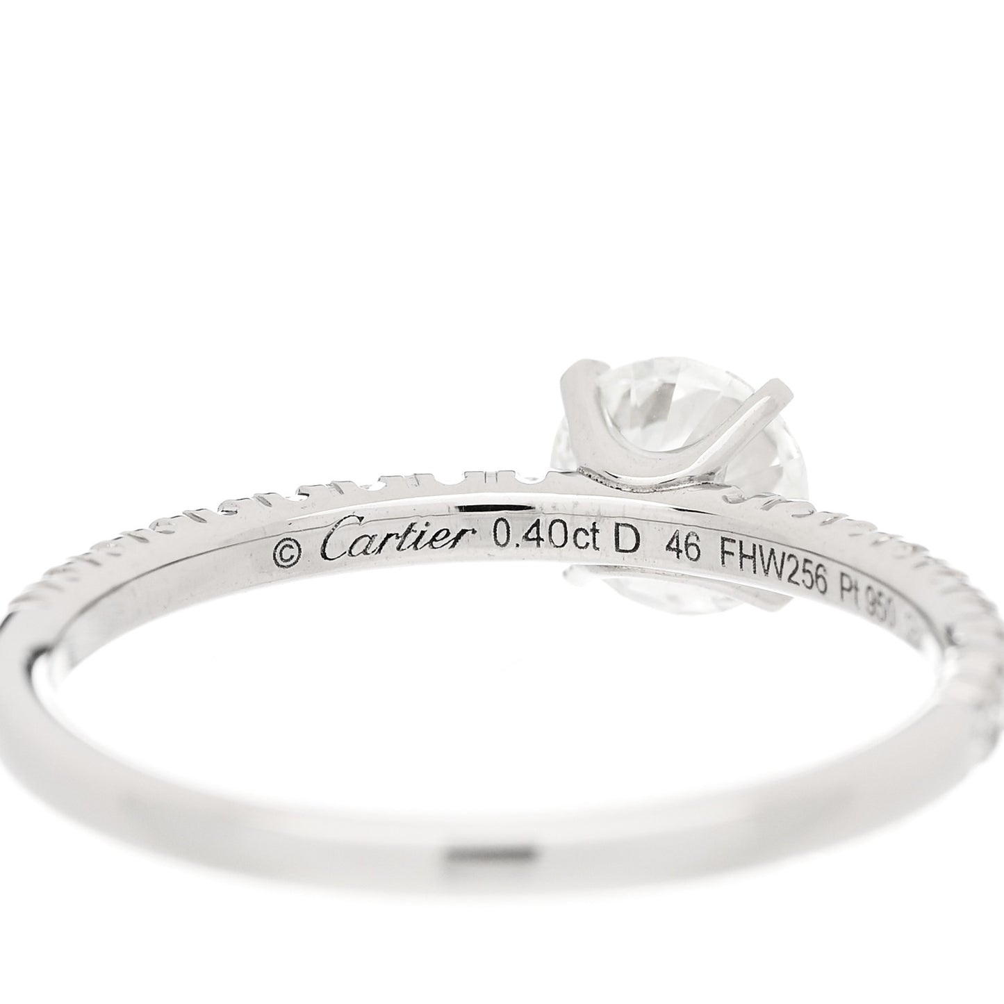 Platinum Diamond .40ct Etincelle De Cartier Solitaire Engagement Ring 46 3.75