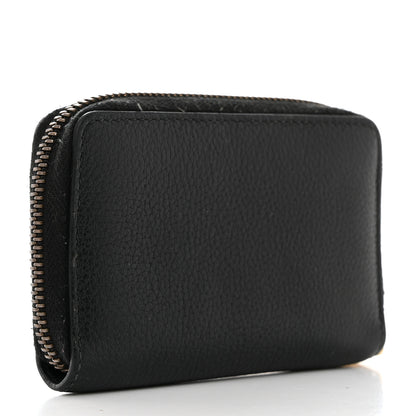 Gucci Calfskin Logo Zip Around Card Case Black 3 of 8