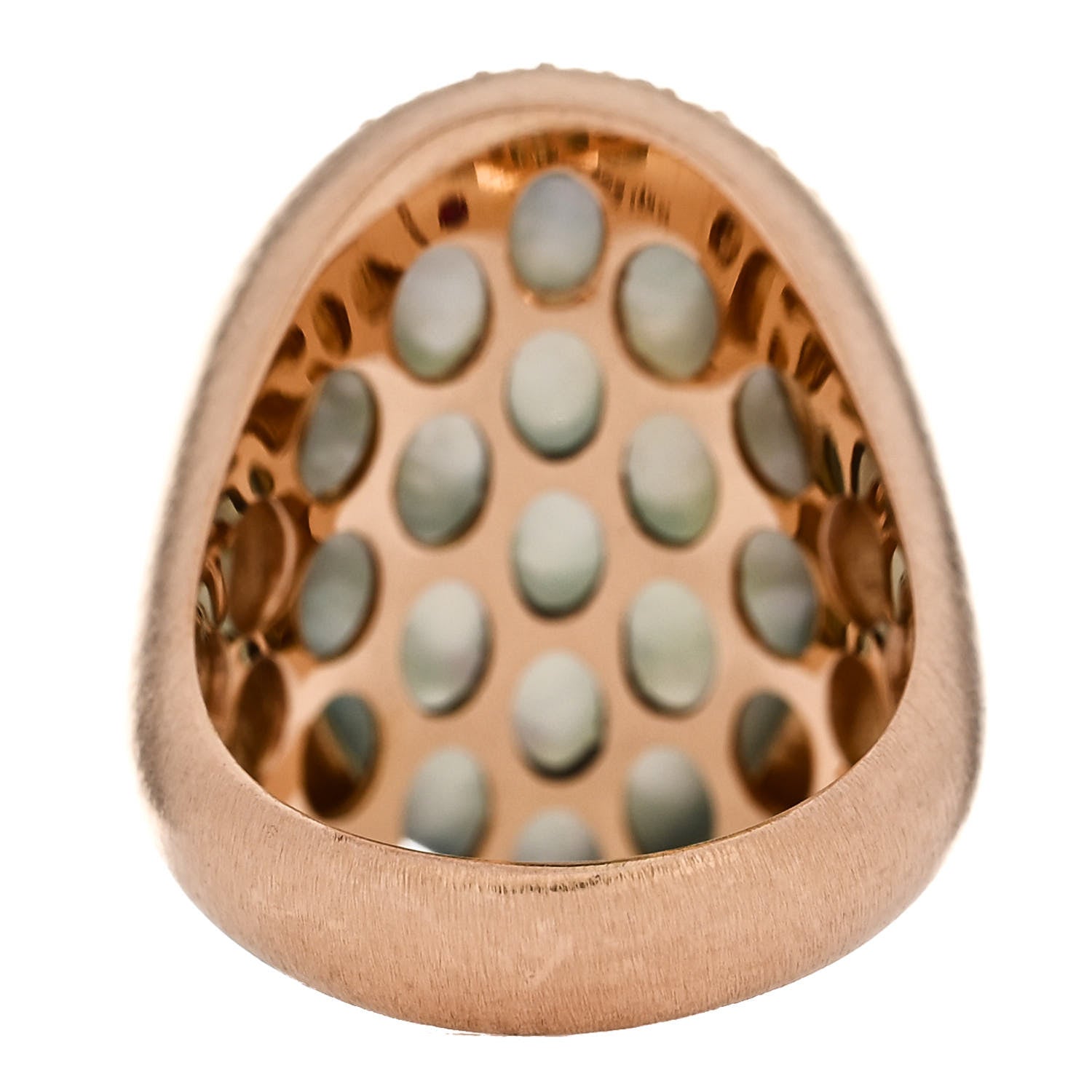 Roberto Coin 18K Rose Gold Brown Diamond Blue Rutilated Quartz Cocktail Ring 53 6.5 4 of 6